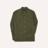 Khaki Linen Camp Collar Long Sleeve Shirt
