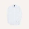 White Cotton Long Point Collar Dinner Shirt -Drakes Shop DR2A4G23787 01000 1