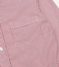 Red Narrow Stripe Poplin Club Collar Shirt -Drakes Shop DR2A4M23700 02702 4