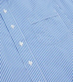 Blue Narrow Stripe Poplin Club Collar Shirt -Drakes Shop DR2A4M24035 01 202 4