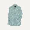 Dark Green Narrow Stripe Poplin Club Collar Shirt -Drakes Shop DR2A4M24035 03402 1