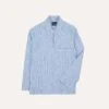 Blue Stripe Linen Two-Pocket Popover Shirt -Drakes Shop DR2A4O24039 02202 1