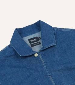 Stone Wash Denim Smock -Drakes Shop DR2A4P24013 01200 3