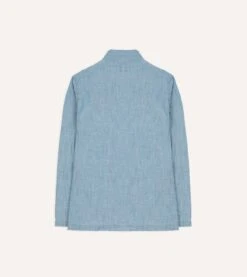 Blue Chambray Smock -Drakes Shop DR2A4P24160 01200 6