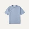 Light Indigo Cotton Crew Neck Hiking T-Shirt -Drakes Shop DR2A5A 21528 12 200 1