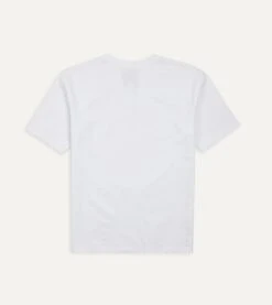 White Cotton Crew Neck Hiking T-Shirt -Drakes Shop DR2A5A21528 15000 5