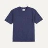 Dark Indigo Flamé Cotton Crew Neck Hiking T-Shirt -Drakes Shop DR2A5A23054 01250 1