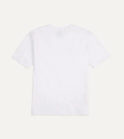 White Flamé Cotton Crew Neck Hiking T-Shirt -Drakes Shop DR2A5A23054 02000 5