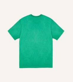 Washed Green Cotton Crew Neck Hiking T-Shirt -Drakes Shop DR2A5A24090 02400 4