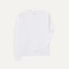 White Cotton Long-Sleeve Hiking T-Shirt -Drakes Shop DR2A5B 21560 10 000 1
