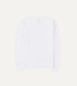 White Cotton Long-Sleeve Hiking T-Shirt 11 White Cotton Long-Sleeve Hiking T-Shirt -Drakes Shop DR2A5B 21560 10 000 5