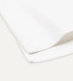 White Piqué Cotton Polo Shirt -Drakes Shop DR2A5C22038 07000 4