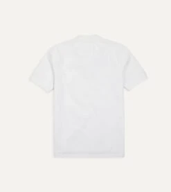 White Piqué Cotton Polo Shirt -Drakes Shop DR2A5C22038 07000 5