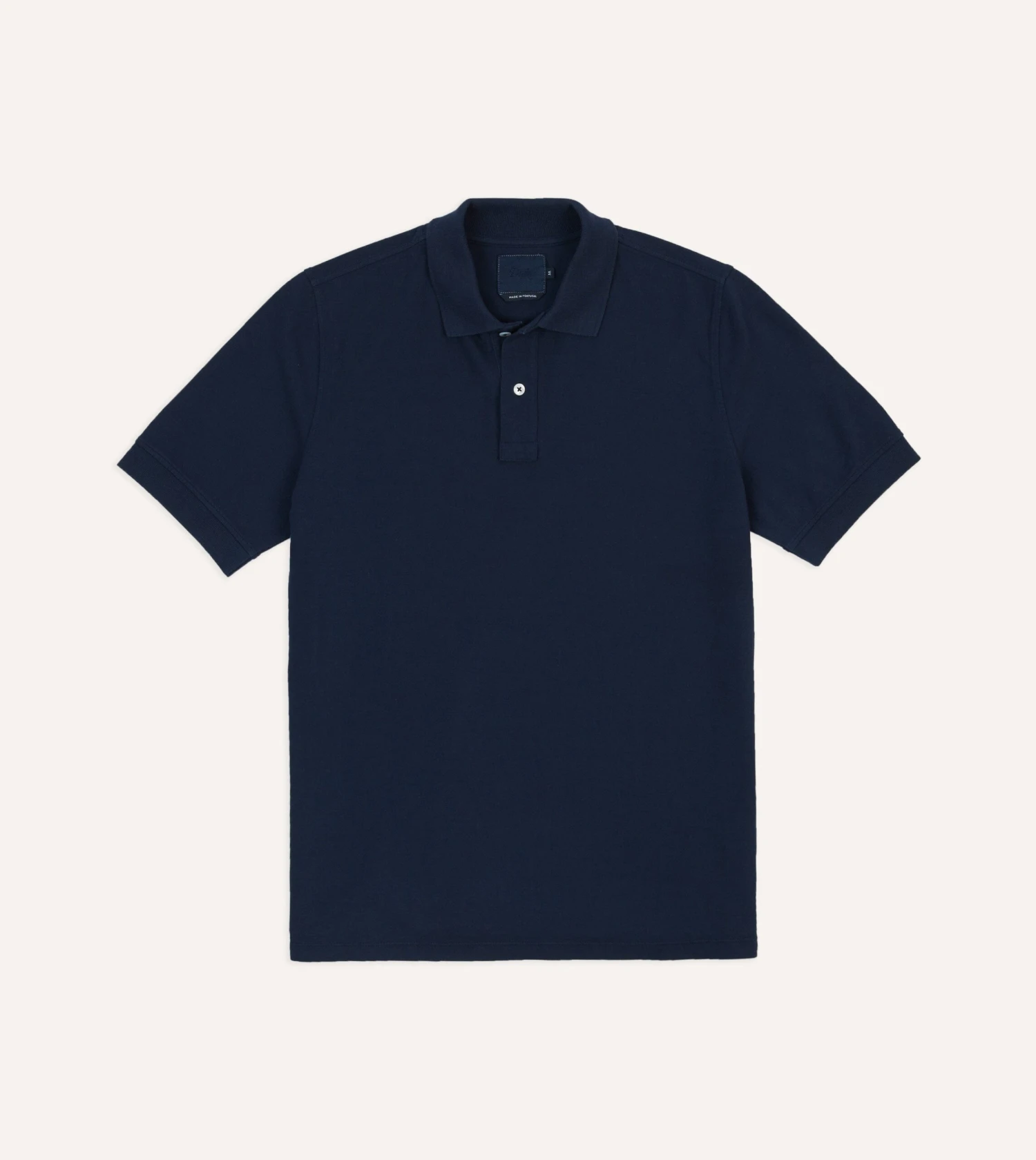 Navy Piqué Cotton Polo Shirt 3 Navy Piqué Cotton Polo Shirt
