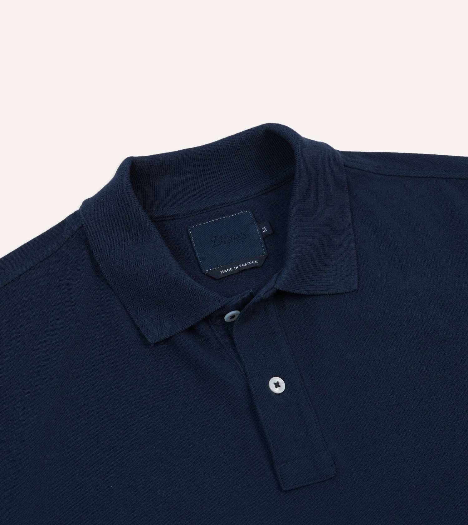 Navy Piqué Cotton Polo Shirt 5 Navy Piqué Cotton Polo Shirt - Image 3