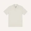 Ecru Piqué Cotton Polo Shirt 2 Ecru Piqué Cotton Polo Shirt -Drakes Shop DR2A5C24044 02000 1