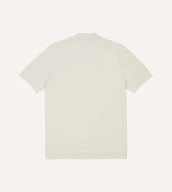 Ecru Piqué Cotton Polo Shirt -Drakes Shop DR2A5C24044 02000 4