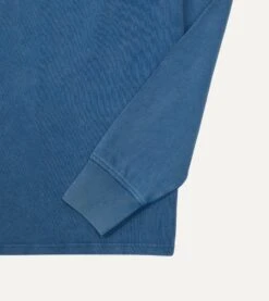 Indigo Cotton Jersey Long-Sleeve Polo Shirt 12 Indigo Cotton Jersey Long-Sleeve Polo Shirt -Drakes Shop DR2A5D 22097 03 250 4