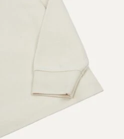 Ecru Pique Cotton Long-Sleeve Polo Shirt -Drakes Shop DR2A5D21620 02000 4