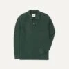 Green Pique Cotton Long-Sleeve Polo Shirt 2 Green Pique Cotton Long-Sleeve Polo Shirt -Drakes Shop DR2A5D21620 04400 1