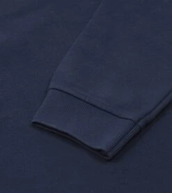 Navy Pique Cotton Long-Sleeve Polo Shirt -Drakes Shop DR2A5D21620 05250 4