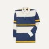Ecru, Navy And Yellow Stripe Cotton Rugby Shirt -Drakes Shop DR2A5H22539 01662 1