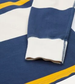 Ecru, Navy And Yellow Stripe Cotton Rugby Shirt -Drakes Shop DR2A5H22539 01662 4