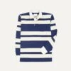 Navy And Ecru Stripe Cotton Rugby Shirt -Drakes Shop DR2A5H23087 01252 1