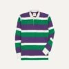 Purple, Green And White Stripe Cotton Rugby Shirt -Drakes Shop DR2A5H23573 01902 1