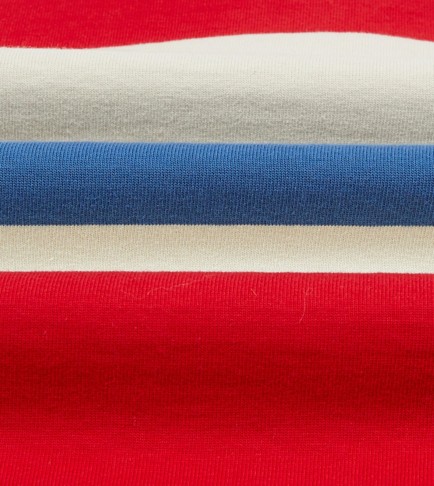 Cream, Red And Blue Stripe Cotton Rugby Shirt 4 Cream, Red And Blue Stripe Cotton Rugby Shirt - Image 2