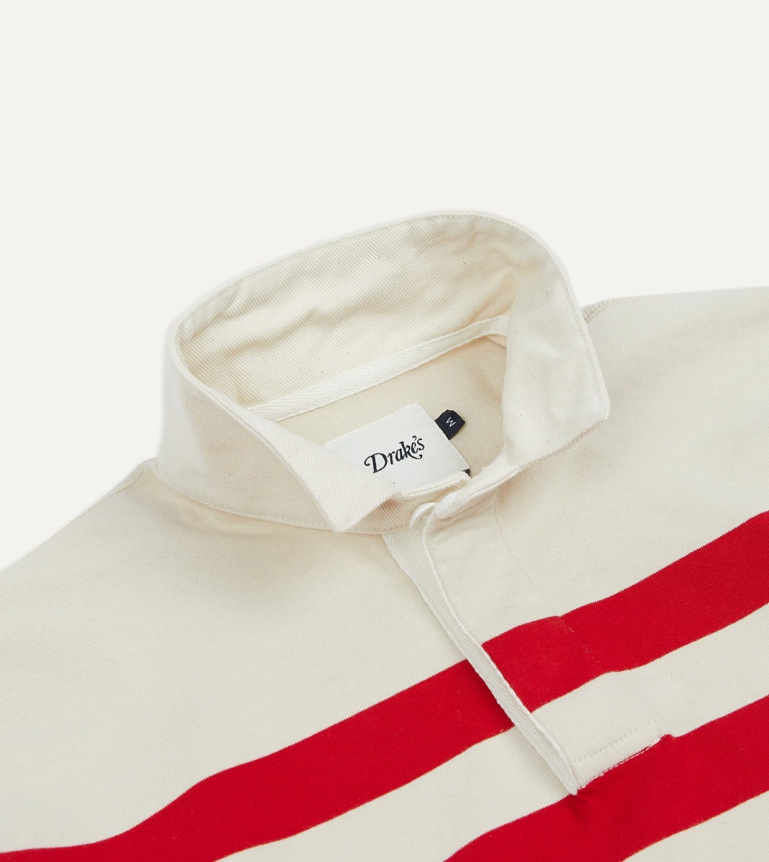 Cream, Red And Blue Stripe Cotton Rugby Shirt 6 Cream, Red And Blue Stripe Cotton Rugby Shirt - Image 4