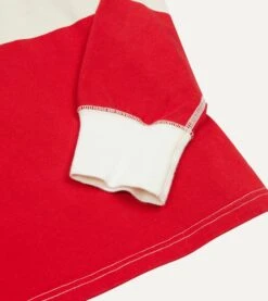 Cream, Red And Blue Stripe Cotton Rugby Shirt 12 Cream, Red And Blue Stripe Cotton Rugby Shirt -Drakes Shop DR2A5H23573 02052 5