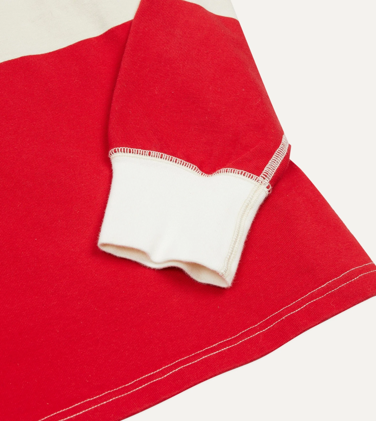 Cream, Red And Blue Stripe Cotton Rugby Shirt 7 Cream, Red And Blue Stripe Cotton Rugby Shirt - Image 5