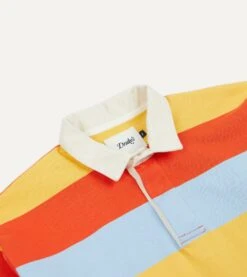 Yellow, Blue And Red Stripe Cotton Rugby Shirt -Drakes Shop DR2A5H23573 03502 3