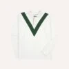 Ecru And Green Chevron Cotton Rugby Shirt -Drakes Shop DR2A5H24165 01000 1
