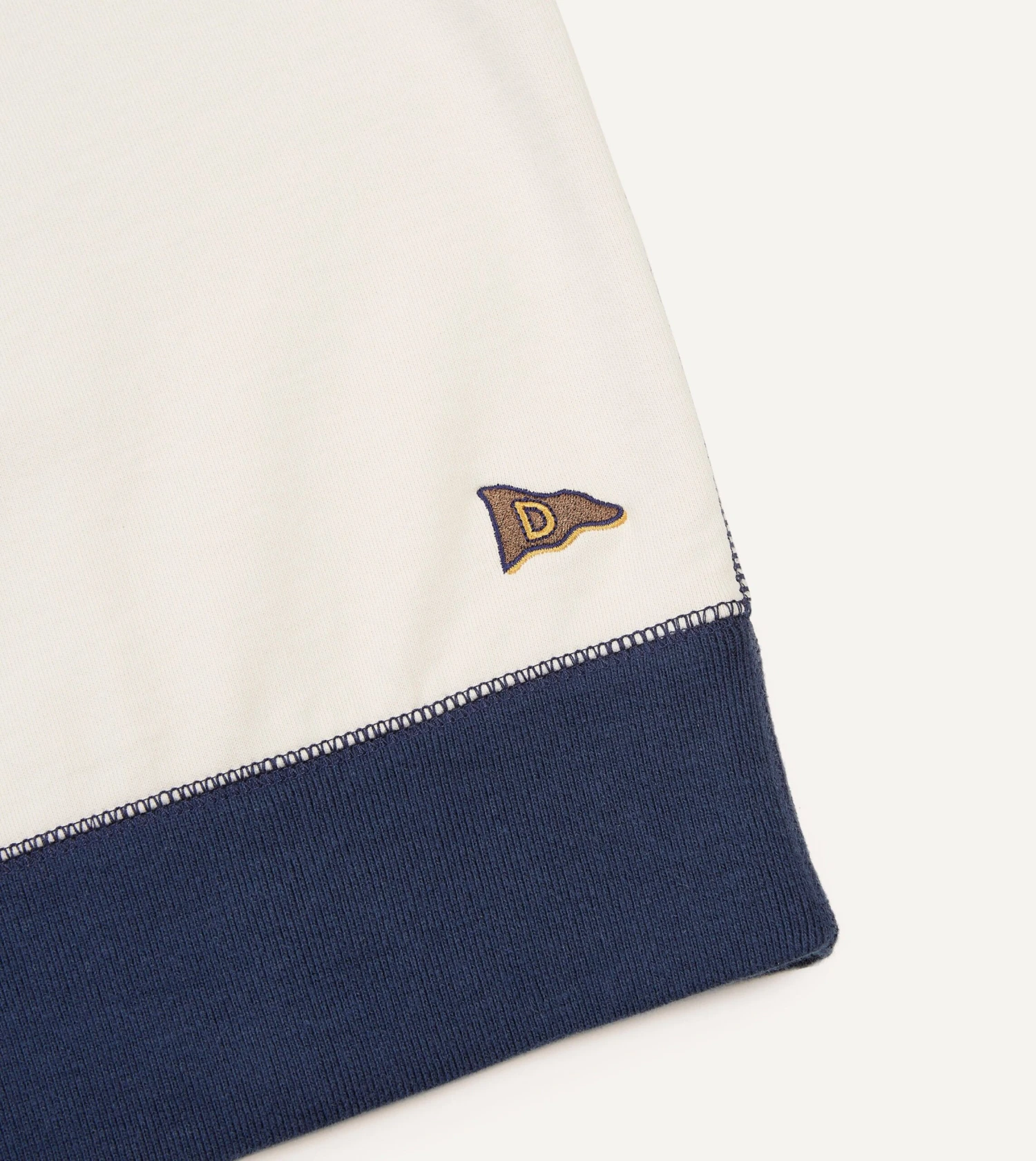 Ecru And Grey Short Sleeve Crew Neck Cotton Sweatshirt 6 Ecru And Grey Short Sleeve Crew Neck Cotton Sweatshirt - Image 4