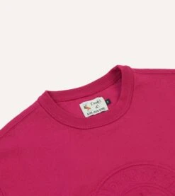 ALD / Drake's Fuchsia Embossed Crewneck Sweatshirt 10 ALD / Drake's Fuchsia Embossed Crewneck Sweatshirt -Drakes Shop DR2A5I23676 02990 3