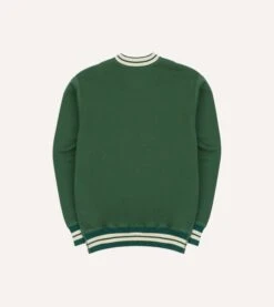 Green Striped Rib Cotton Jersey Sweatshirt -Drakes Shop DR2A5I24046 01400 5