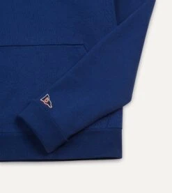 Navy Cotton Hooded Sweatshirt 11 Navy Cotton Hooded Sweatshirt -Drakes Shop DR2A5J21563 07250 3