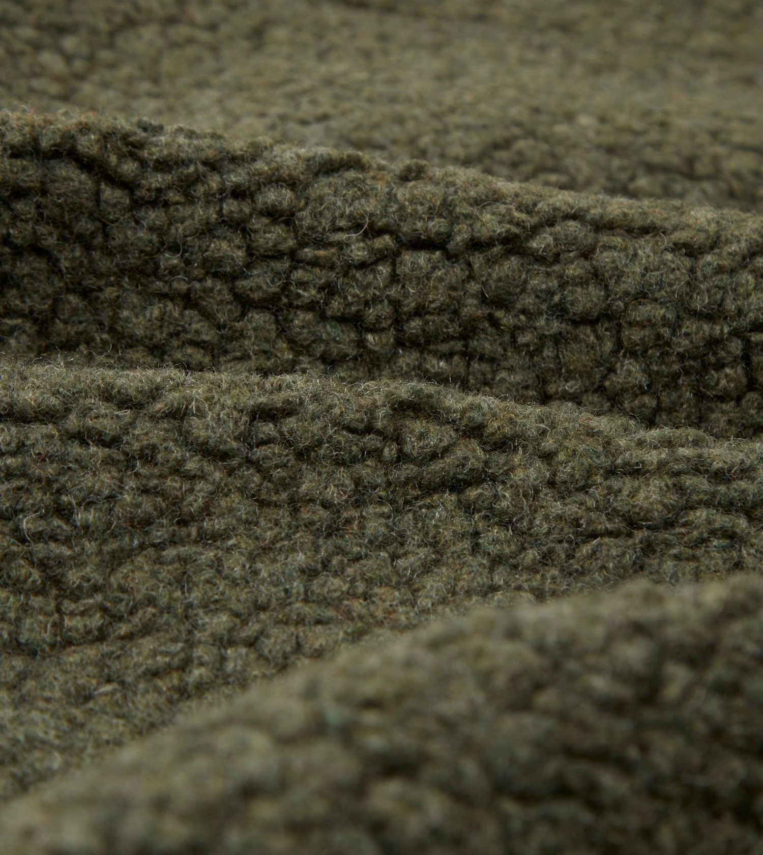 Green Boucle Wool Zip Fleece Jacket 4 Green Boucle Wool Zip Fleece Jacket - Image 2