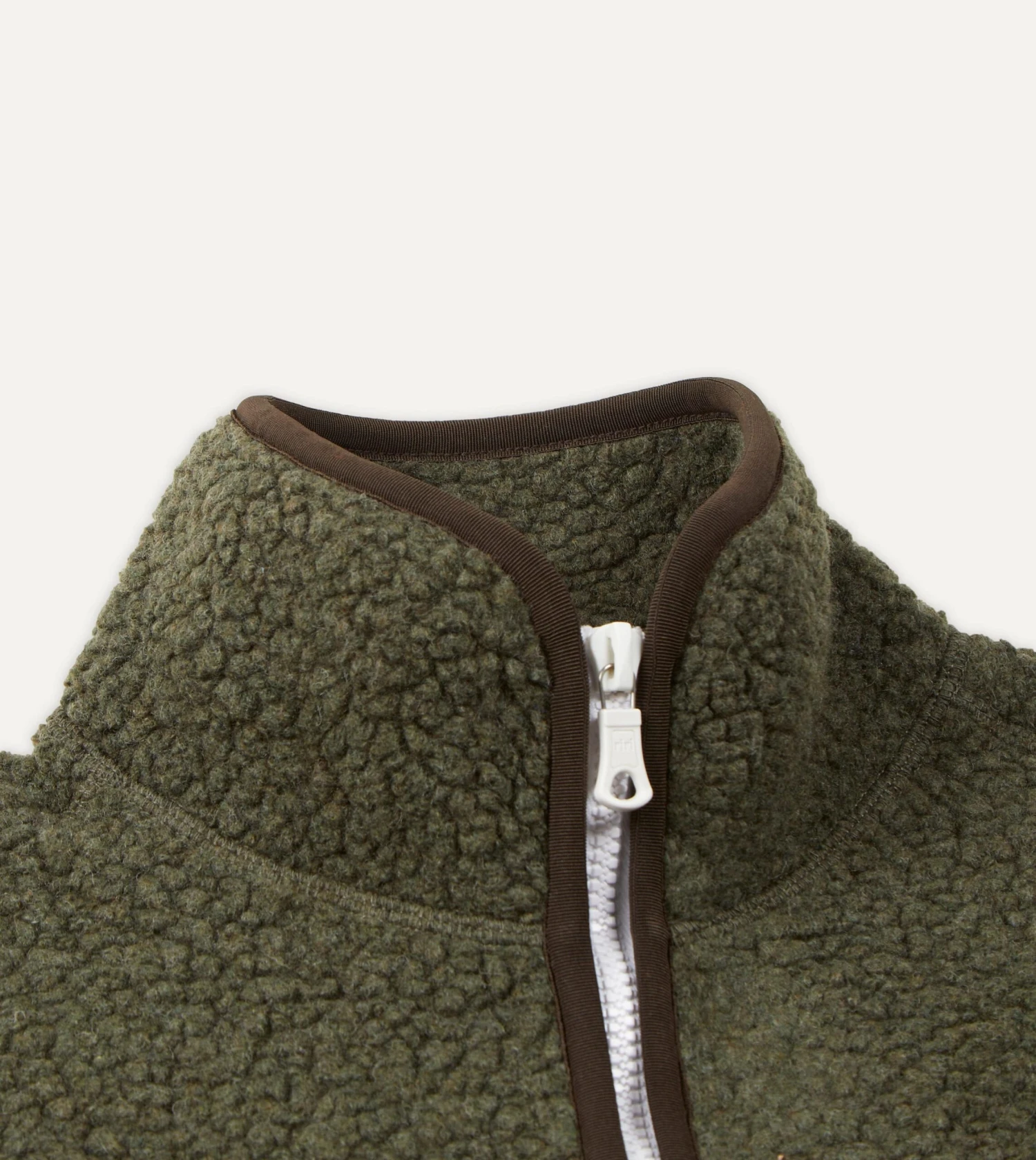 Green Boucle Wool Zip Fleece Jacket 5 Green Boucle Wool Zip Fleece Jacket - Image 3