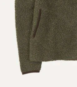 Green Boucle Wool Zip Fleece Jacket 11 Green Boucle Wool Zip Fleece Jacket -Drakes Shop DR2A5L21265 03200 4