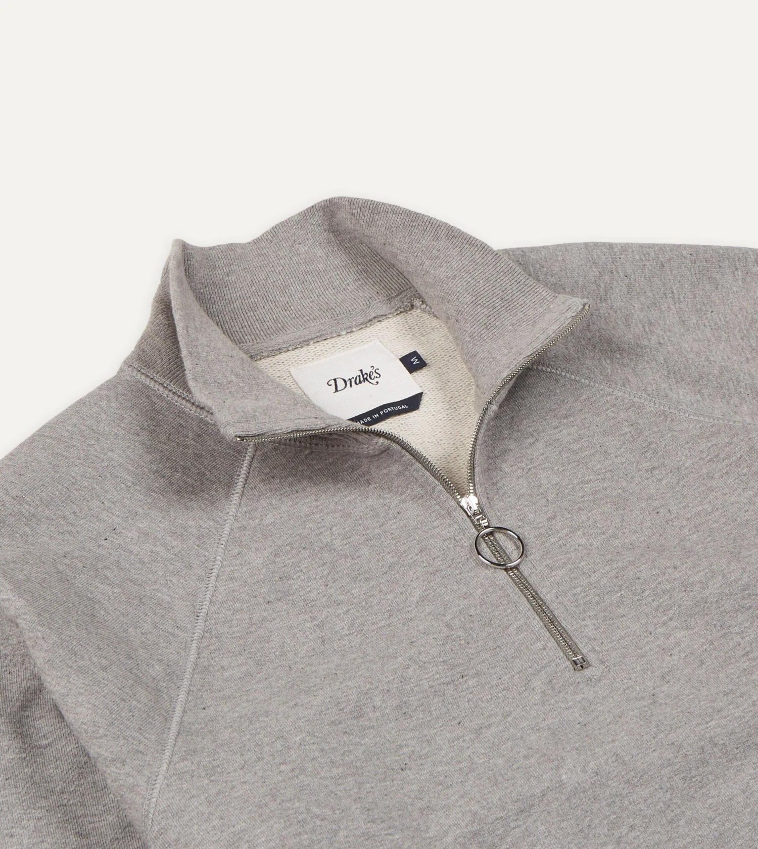 Grey Cotton Quarter Zip Sweatshirt 5 Grey Cotton Quarter Zip Sweatshirt - Image 3