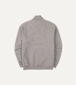 Grey Cotton Quarter Zip Sweatshirt 11 Grey Cotton Quarter Zip Sweatshirt -Drakes Shop DR2A5M 21565 01 600 5