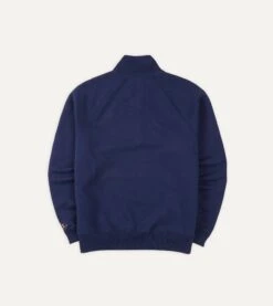 Navy Cotton Quarter Zip Sweatshirt -Drakes Shop DR2A5M 21565 04 250 5