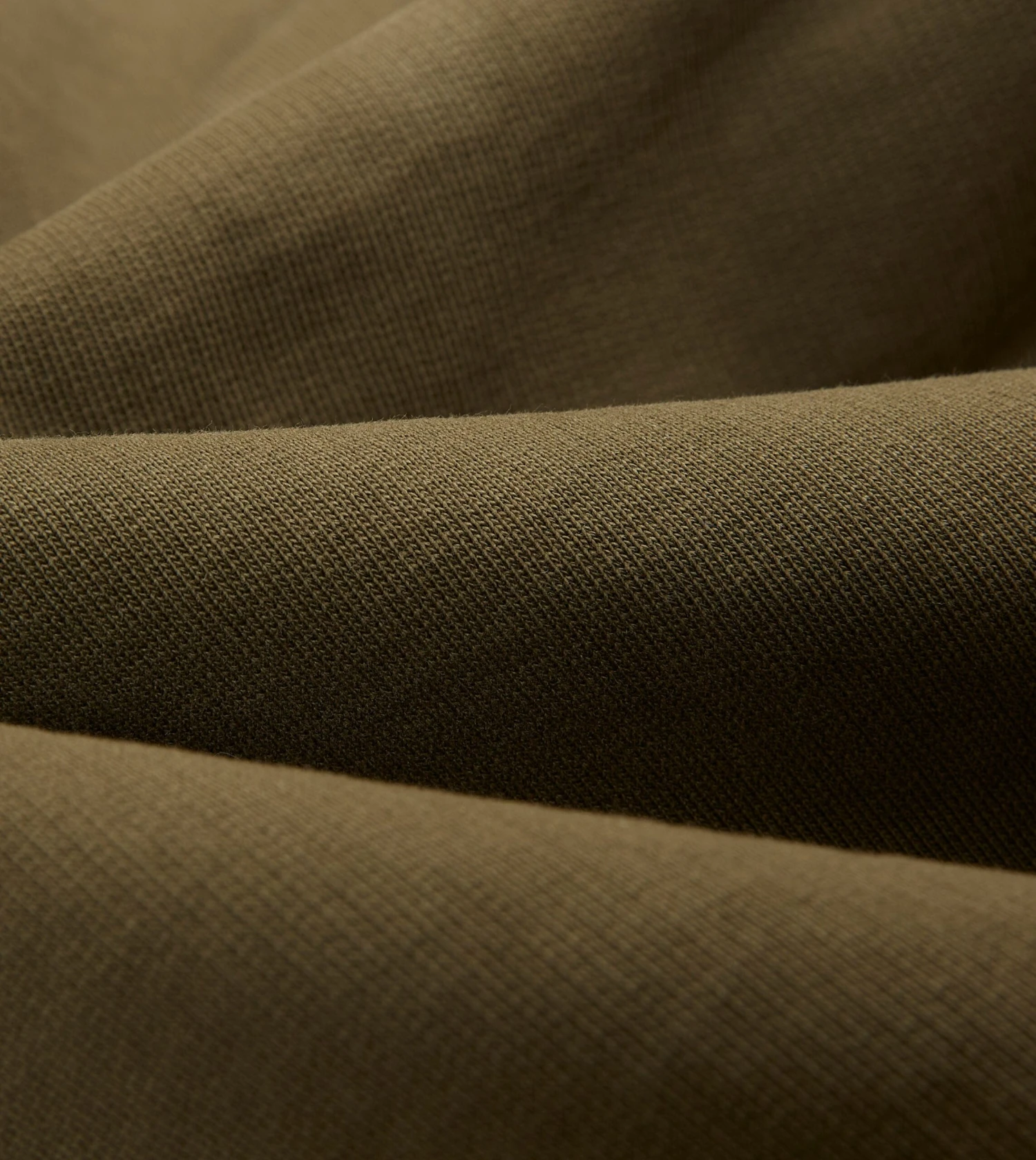 Khaki Green Cotton Quarter Zip Sweatshirt 4 Khaki Green Cotton Quarter Zip Sweatshirt - Image 2