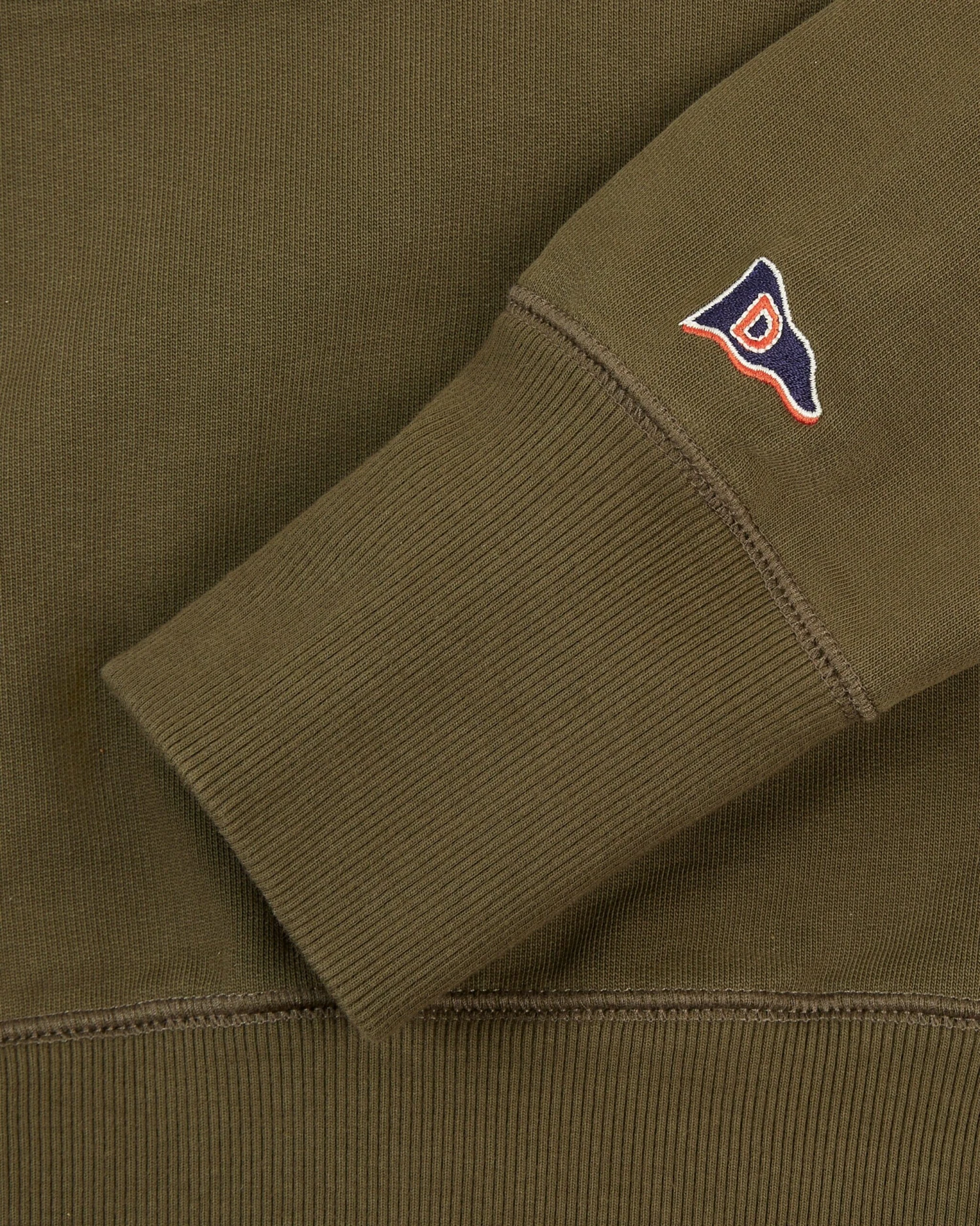 Khaki Green Cotton Quarter Zip Sweatshirt 6 Khaki Green Cotton Quarter Zip Sweatshirt - Image 4