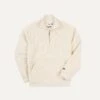 Ecru Cotton Quarter Zip Sweatshirt 1 Ecru Cotton Quarter Zip Sweatshirt -Drakes Shop DR2A5M21565 06050 1 LR