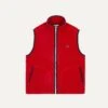 Red Boucle Wool Zip Fleece Vest 2 Red Boucle Wool Zip Fleece Vest -Drakes Shop DR2A5O21569 06700 1