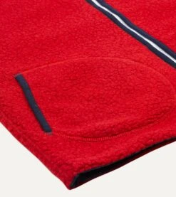 Red Boucle Wool Zip Fleece Vest 13 Red Boucle Wool Zip Fleece Vest -Drakes Shop DR2A5O21569 06700 4